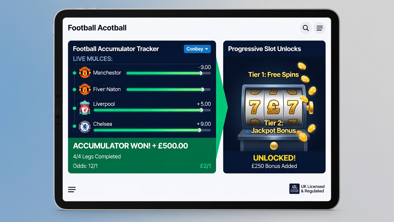Detailed view of progressive jackpot meter in a UK betting app linked to football accumulator activity